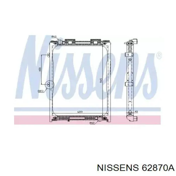 Chłodnica silnika Nissens 62870A cena, od 486,15 USD