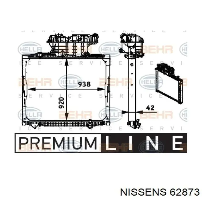 Chłodnica silnika Nissens 62873 cena, od 540,58 USD