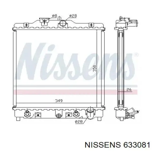 Chłodnica silnika Nissens 633081 cena, od 79,65 USD