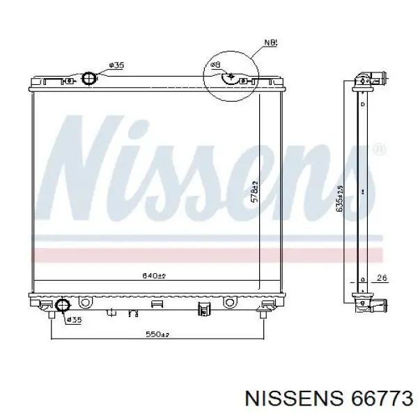 Chłodnica silnika Nissens 66773 cena, od 233,13 USD