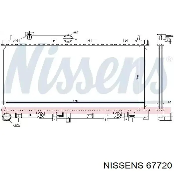 Chłodnica silnika Nissens 67720 cena, od 163,45 USD