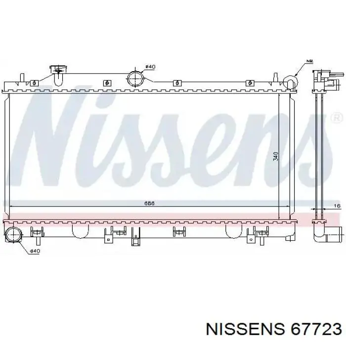 Chłodnica silnika Nissens 67723 cena, od 153,40 USD