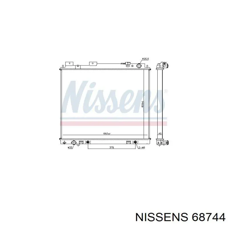 Chłodnica silnika Nissan/Infiniti 214605X20A cena, od 347,93 USD
