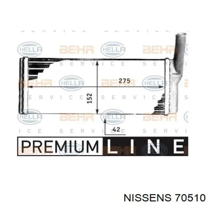 Chłodnica nagrzewnicy (ogrzewacza) Nissens 70510 cena, od 63,20 USD