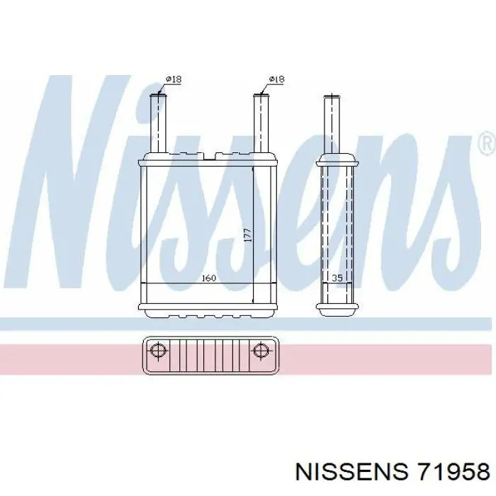 71958 Nissens Chłodnica nagrzewnicy (ogrzewacza)
