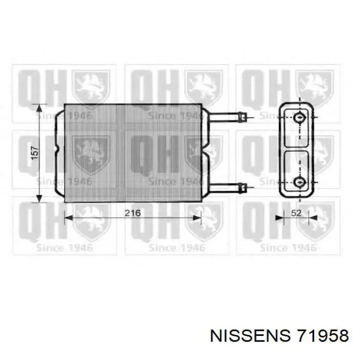 Chłodnica nagrzewnicy (ogrzewacza) Nissens 71958 cena, od 70,65 USD