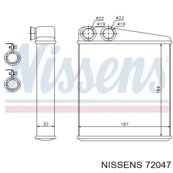 72047 Nissens chłodnica nagrzewnicy (ogrzewacza)