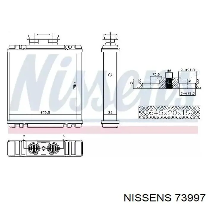 73997 Nissens chłodnica nagrzewnicy (ogrzewacza)