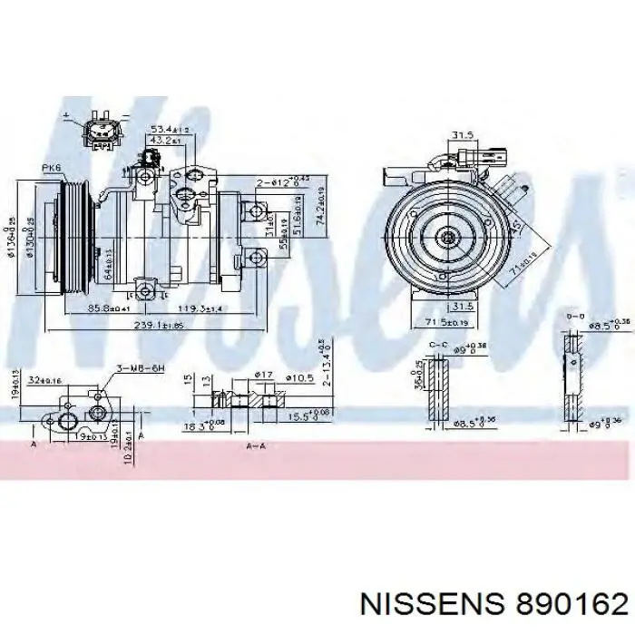 55111034AA Chrysler Sprężarka klimatyzacji