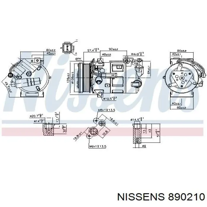 Sprężarka klimatyzacji Nissens 890210 cena, od 190,69 USD