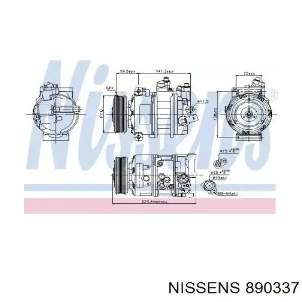 890337 Nissens sprężarka klimatyzacji