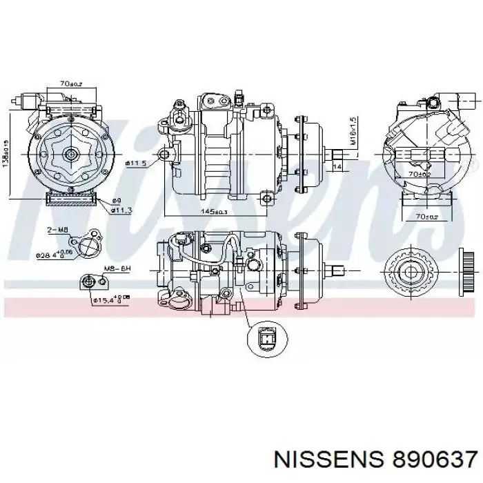 890637 Nissens sprężarka klimatyzacji