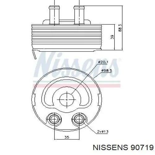 90719 Nissens chłodnica oleju