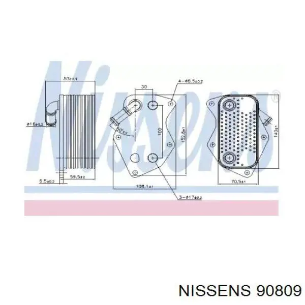 90809 Nissens chłodnica oleju