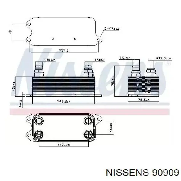 90909 Nissens chłodnica automatycznej/mechanicznej skrzyni biegów