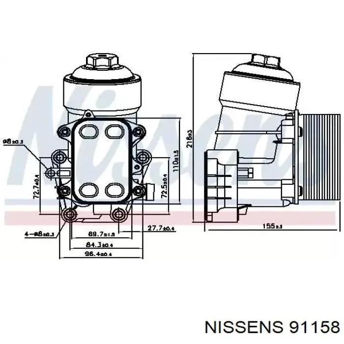 91158 Nissens obudowa filtra oleju