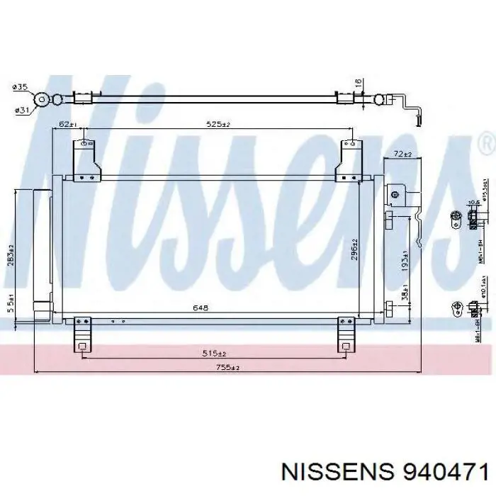 Chłodnica klimatyzacji Mazda GHP961480B cena, od 135,98 USD