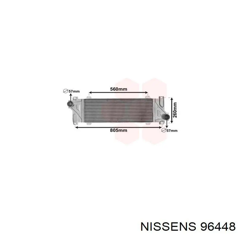 Chłodnica intercoolera Nissens 96448 cena, od 584,56 USD