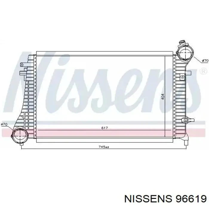 Chłodnica intercoolera Nissens 96619 cena, od 133,76 USD