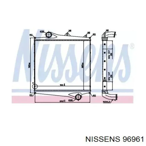 Chłodnica intercoolera Nissens 96961 cena, od 385,21 USD