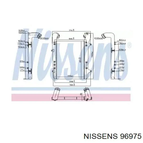 Chłodnica intercoolera 96975 Nissens