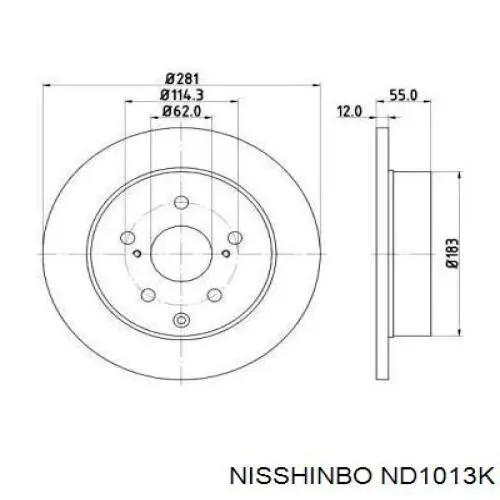 ND1013K Nisshinbo tarcza hamulcowa tylna