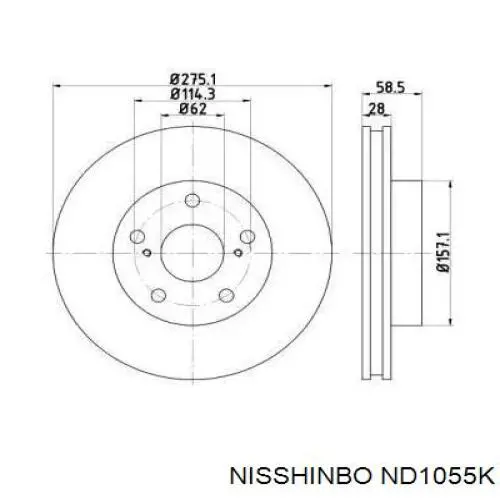 435120K120 Toyota tarcza hamulcowa przednia