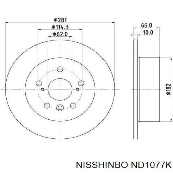 ND1077K Nisshinbo Tarcza hamulcowa tylna