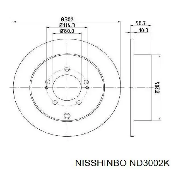 ND3002K Nisshinbo tarcza hamulcowa tylna