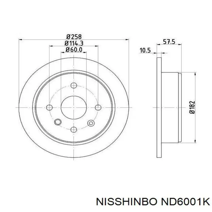 ND6001K Nisshinbo tarcza hamulcowa tylna