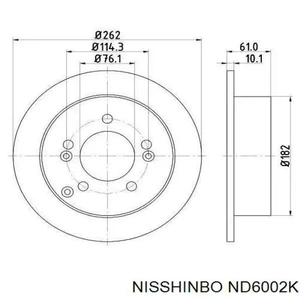 ND6002K Nisshinbo tarcza hamulcowa tylna