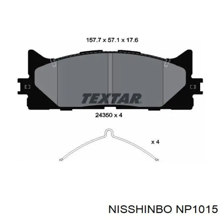 Klocki hamulcowe przednie tarczowe Nisshinbo NP1015 cena, od 29,25 USD