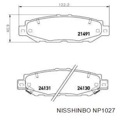 NP1027 Nisshinbo okładziny (klocki do hamulców tarczowych tylne)