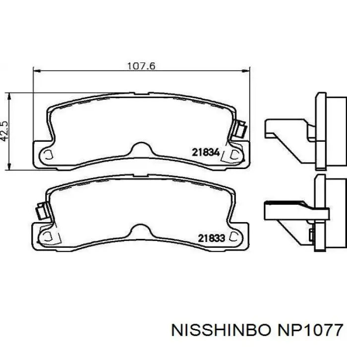 NP1077 Nisshinbo klocki hamulcowe przednie tarczowe