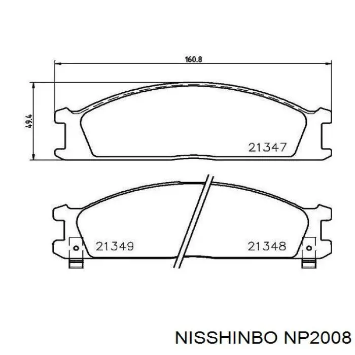 NP2008 Nisshinbo Klocki hamulcowe przednie tarczowe