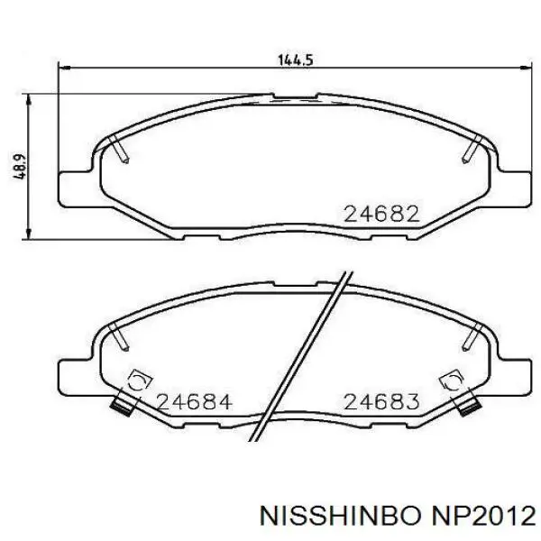 NP2012 Nisshinbo klocki hamulcowe przednie tarczowe