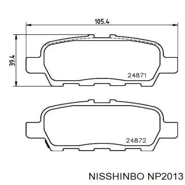 NP2013 Nisshinbo okładziny (klocki do hamulców tarczowych tylne)
