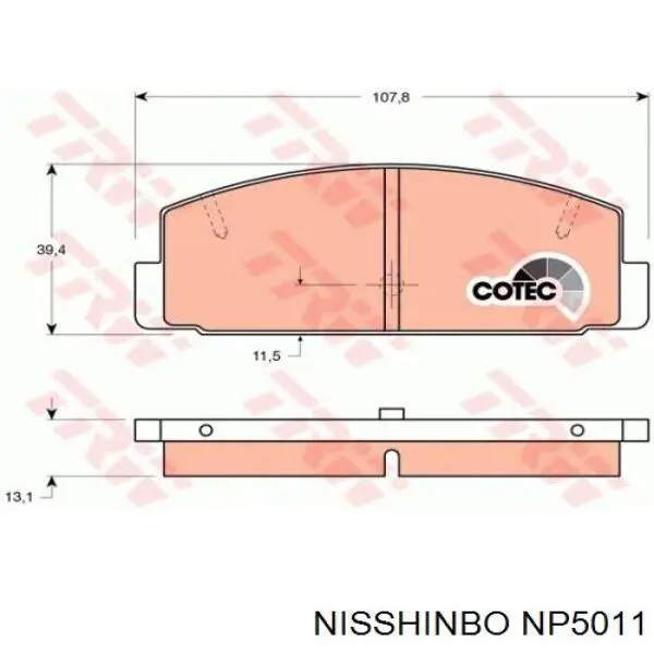 Okładziny (klocki) do hamulców tarczowych tylne Nisshinbo NP5011 cena, od 19,09 USD