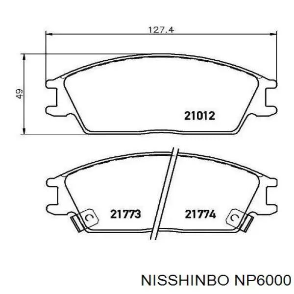 NP6000 Nisshinbo klocki hamulcowe przednie tarczowe