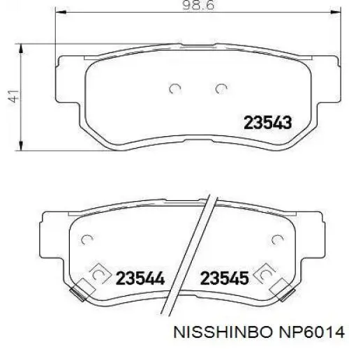 NP6014 Nisshinbo okładziny (klocki do hamulców tarczowych tylne)
