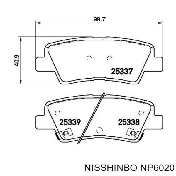 NP6020 Nisshinbo okładziny (klocki do hamulców tarczowych tylne)