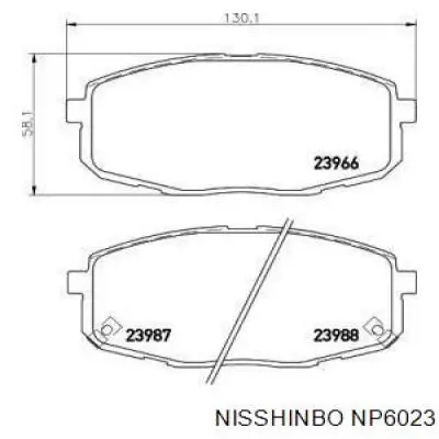 NP6023 Nisshinbo klocki hamulcowe przednie tarczowe