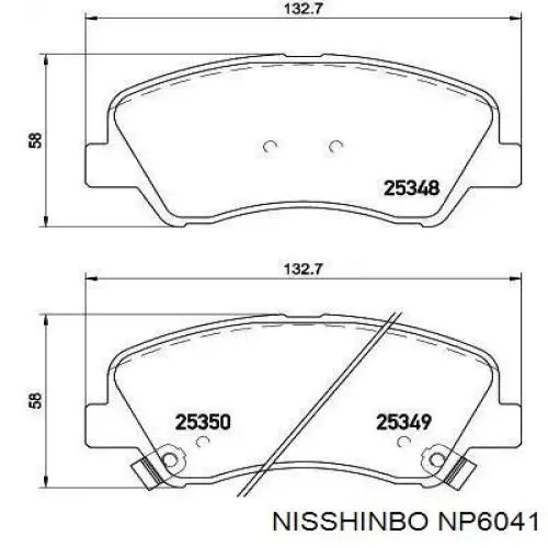 NP6041 Nisshinbo Klocki hamulcowe przednie tarczowe