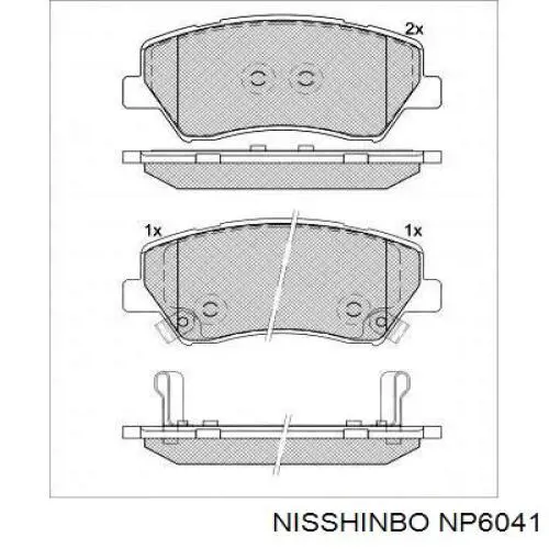 Klocki hamulcowe przednie tarczowe Nisshinbo NP6041 cena, od 15,01 USD