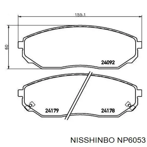 NP6053 Nisshinbo klocki hamulcowe przednie tarczowe