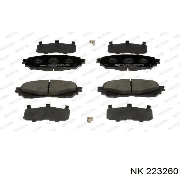 Klocki hamulcowe przednie tarczowe NK 223260 cena, od 27,15 USD