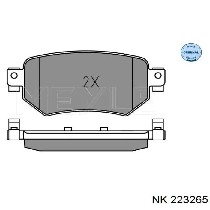 Okładziny (klocki) do hamulców tarczowych tylne NK 223265 cena, od 26,83 USD