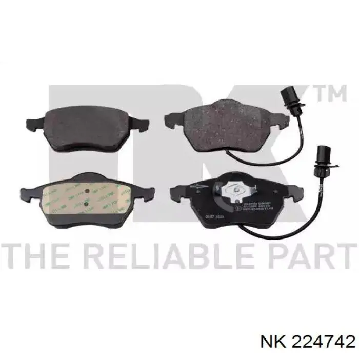 Klocki hamulcowe przednie tarczowe NK 224742 cena, od 39,49 USD