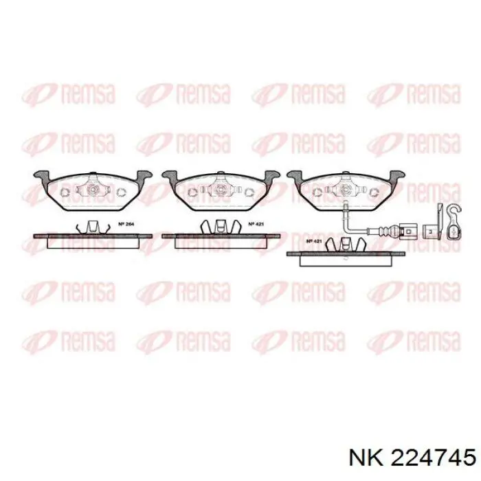 Do koszyka 224745 NK Klocki hamulcowe przednie tarczowe