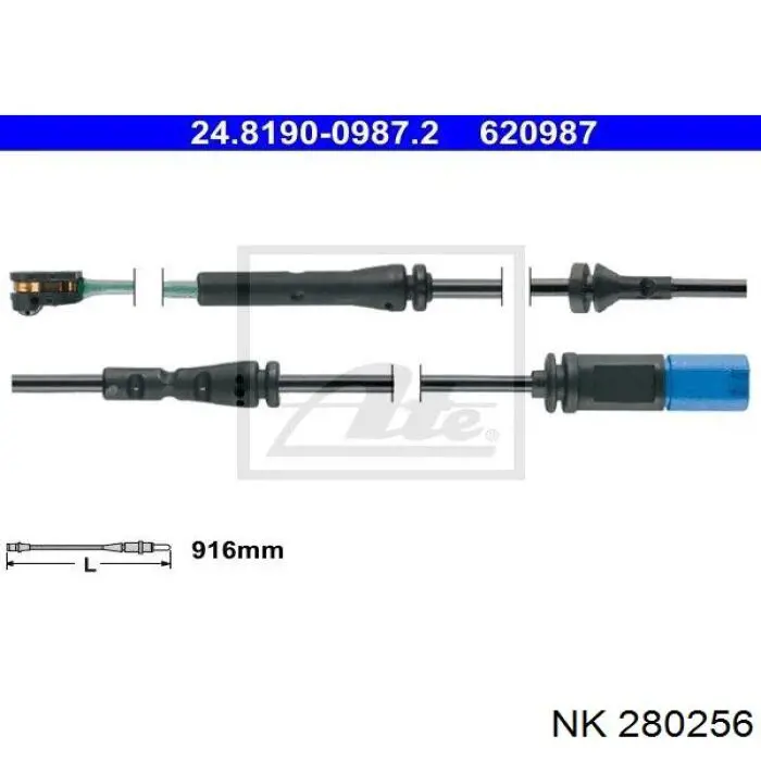 280256 NK czujnik zużycia klocków hamulcowych przedni